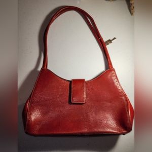 Vintage Fossil Rust Red "1954 Sedona ll" Genuine Leather Handbag